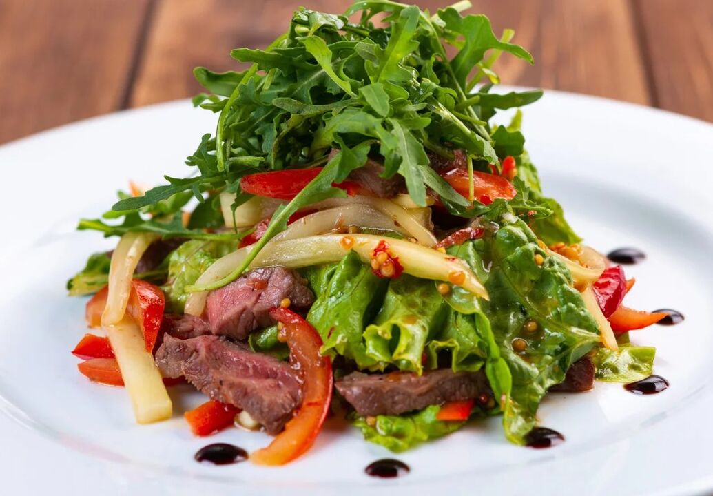 Ensaladas y verduras de ternera