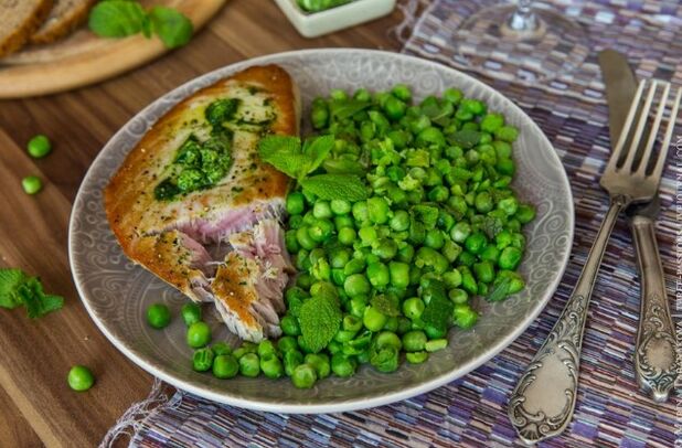 Cena con judías verdes